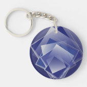 Blauer geometrischer Berst Schlüsselanhänger (Vorderseite)