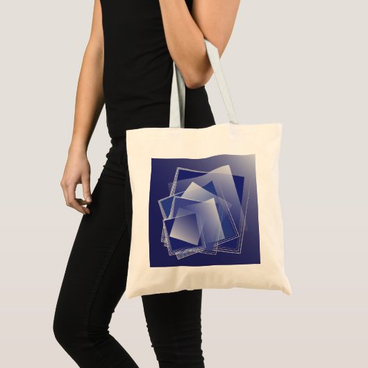 Blauer geometrischer Berst Tragetasche (Vorderseite (Produkt))