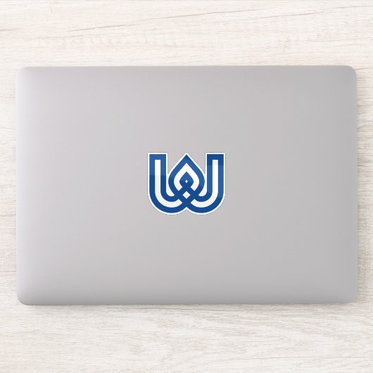 Blauer geometrischer Buchstabe W Monogramm Aufkleber (Computer)