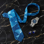 Blauer geometrischer facettierter Kristall Krawatte