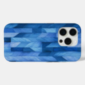 Blauer geometrischer Handyhülle – Modernes abstrak Case-Mate iPhone Hülle (Rückseite (Horizontal))