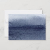 Blauer geometrischer Rahmen für dutzende Bläschen RSVP Karte (Rückseite)