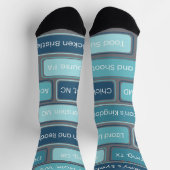 Blauer geometrischer Rahmen Socken (Oben)