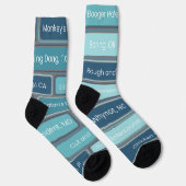 Blauer geometrischer Rahmen Socken (Rechts)