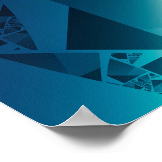 Blauer geometrischer Spiral Poster (Ecke)