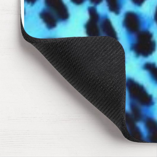 blauer Geparddruck Mousepad (Ecke)