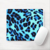 blauer Geparddruck Mousepad (Mit Mouse)