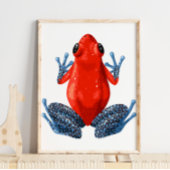 Blauer Gepunkteter Rotbeinfrosch | Digitale Print Poster