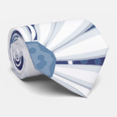 Blauer, gepunkteter Stamm Daisy Tattoo Muster Krawatte (Gerollt)