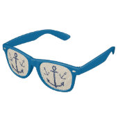 Blauer Gerahmter Anker Partybrille (Schrägansicht)