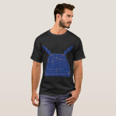 Blauer Gesamtfarbdruck T-Shirt (Vorne ganz)