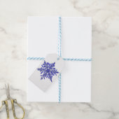 Blauer Geschenkanhänger in Schneeflockenform (Mit Garn)