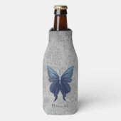 Blauer Geschmeide Schmetterling Flaschenkühler (Flaschenvorderseite)