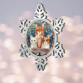 Blauer gestanzter Glass schau schimmernde Weihnach Schneeflocken Zinn-Ornament