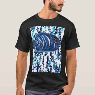 Blauer gestreifter Engelskalmar T-Shirt