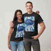 Blauer gestreifter Engelskalmar T-Shirt (Unisex)
