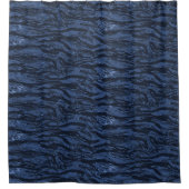 Blauer gestreifter Tarnungs-Duschvorhang Duschvorhang (Vorderseite)