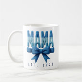 Blauer gestrickter MAMA-Becher - Muttertagsgeschen Kaffeetasse (Links)