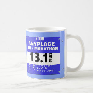 Blauer Gewohnheits-überall Halbmarathon, 13,1 Kaffeetasse