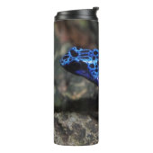 Blauer Gift-Dart-Frosch, heller Blaufrosch Thermosbecher (Nach links gedreht)