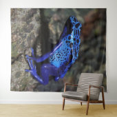 Blauer Gift-Dart-Frosch, heller Blaufrosch Wandteppich (Beispiel (Horizontal))