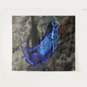 Blauer Gift-Dart-Frosch, heller Blaufrosch Wandteppich (Vorderseite (Horizontal))