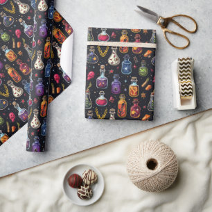 Blauer Gift Flaschen Halloween Geschenkpapier