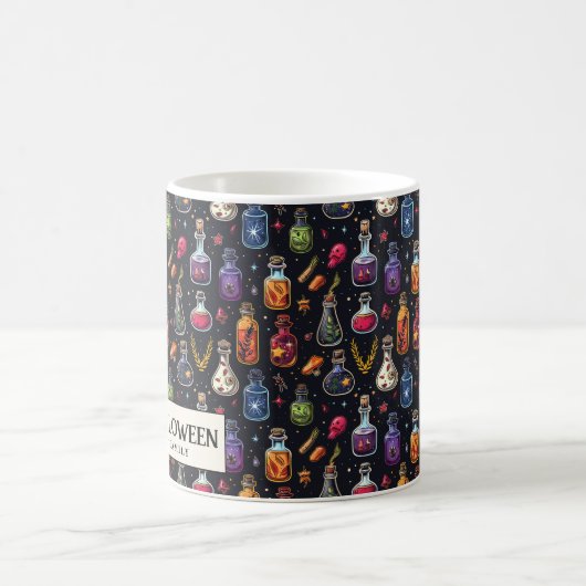 Blauer Gift Flaschen Halloween Kaffeetasse (Mittel)