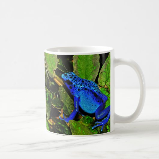 Blauer Gift-Pfeil-Frosch Dendrobates Azureus Kaffeetasse (Rechts)