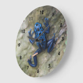 Blauer Gift-Pfeil-Frosch Große Wanduhr (Winkel)