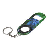 Blauer Gift-Pfeil-Frosch Schlüsselbund Flaschenöffner (Vorderseite Schrägansicht)