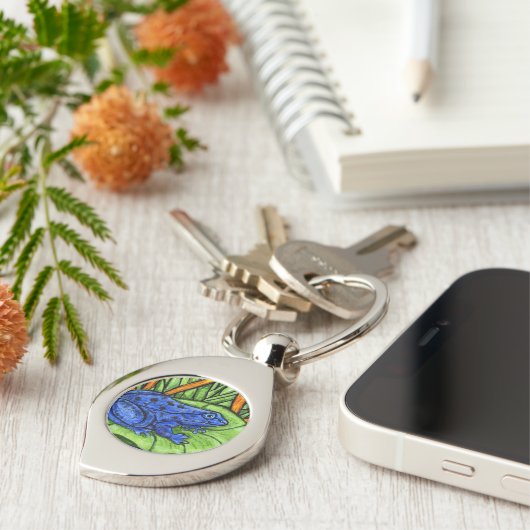 Blauer Gift Vibrang Frog Schlüsselanhänger (Seite)