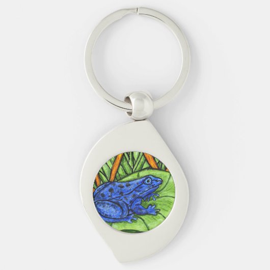 Blauer Gift Vibrang Frog Schlüsselanhänger (Vorderseite)