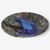 Blauer Giftfrösch, Hellblauer Frosch Pappteller (Schrägansicht)
