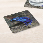 Blauer Giftfrösch, Hellblauer Frosch Rechteckiger Pappuntersetzer (angewinkelt)
