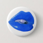 Blauer giftiger Kuss Button (Vorderseite)
