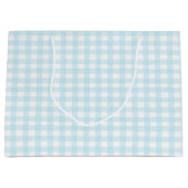 Blauer Gingham 1 Große Geschenktüte (Vorderseite)