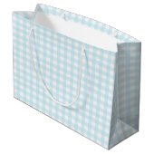 Blauer Gingham 1 Große Geschenktüte (Rückseite Schrägansicht)