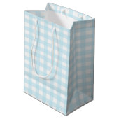 Blauer Gingham 1 Mittlere Geschenktüte (Rückseite Schrägansicht)