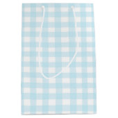 Blauer Gingham 1 Mittlere Geschenktüte (Vorderseite)