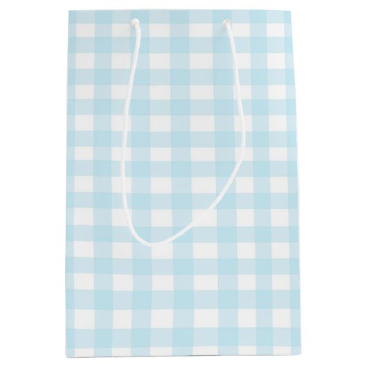 Blauer Gingham 1 Mittlere Geschenktüte (Vorderseite)