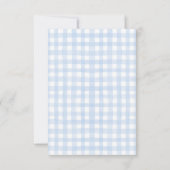 Blauer Gingham-Bär Grand Millennial Dankeskarte (Rückseite)
