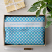 Blauer Gingham Benutzerdefinierter Text Seidenpapier (Geschenk)