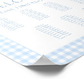 Blauer Gingham-Bogen-Krawatte Baby-Junge Duschkart Poster (Ecke)