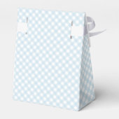Blauer Gingham Bogen Krawatte Babydusche Geschenkschachtel (Rückseite)