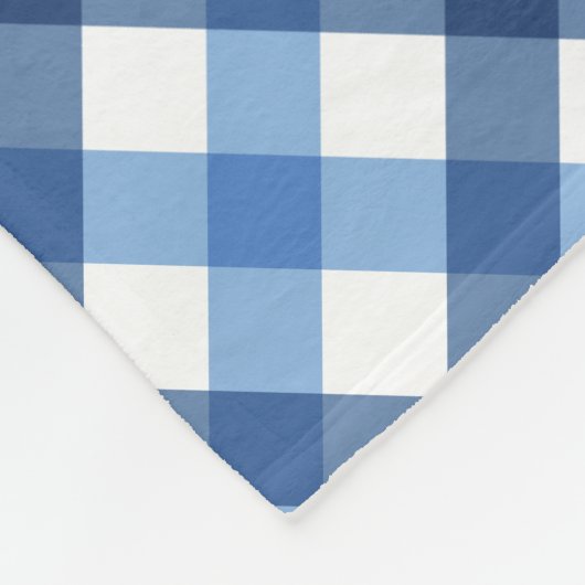 Blauer Gingham Diamant Monogramm-Name Fleece Decke (Ecke)