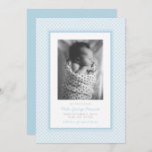 Blauer Gingham, ein Foto Ankündigung (Vorne/Hinten)