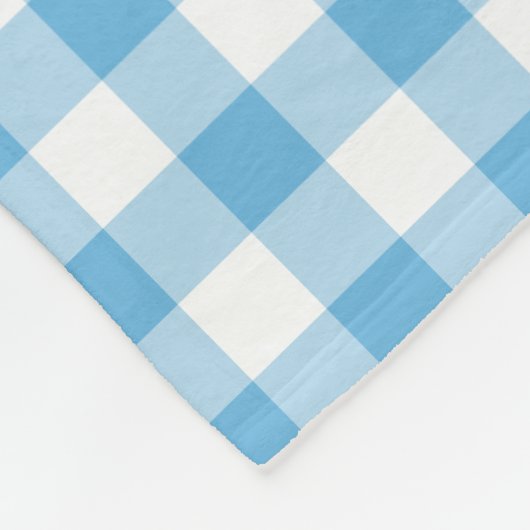 Blauer Gingham Fleecedecke (Ecke)