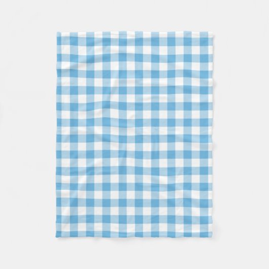Blauer Gingham Fleecedecke (Vorderseite)
