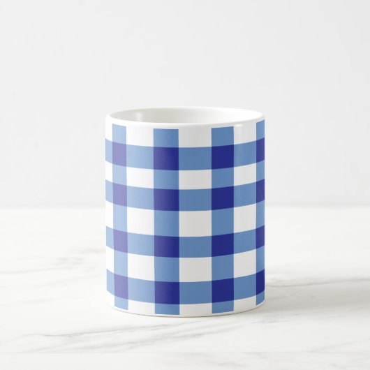 Blauer Gingham Kaffeetasse (Mittel)